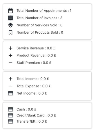 The Best Salon Management Software SalonManagementApp screen shot from web panel that illustrates report information.